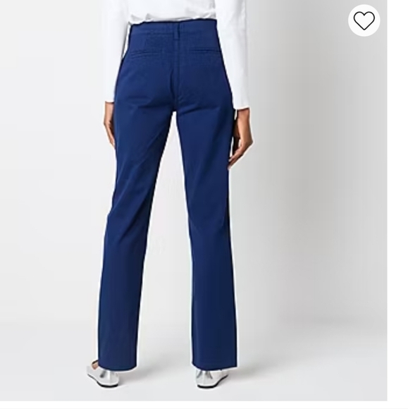 St. John's Bay Rhinestone Womens Regular Fit Slim Trouser Navy Size 2 - Picture 3 of 5